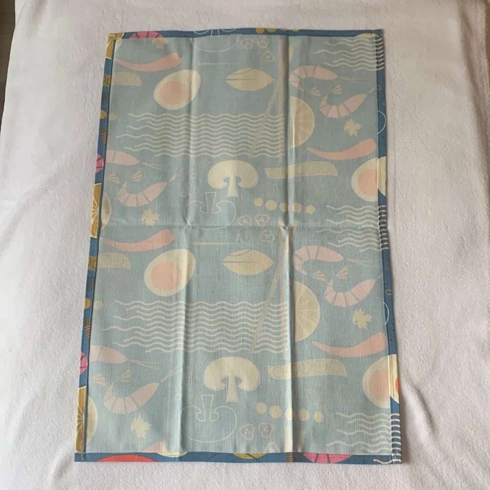 NEW mid century modern style sushi tea towel 16x24  Heavy duty cotton canvas